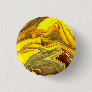Chapa Redonda De 2,5 Cm Papel digital amarillo de las ondas de mármol-5544