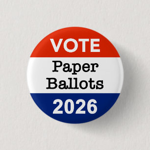 Chapa Redonda De 2,5 Cm Papeletas de Votación de Papel Elecciones de Mitad