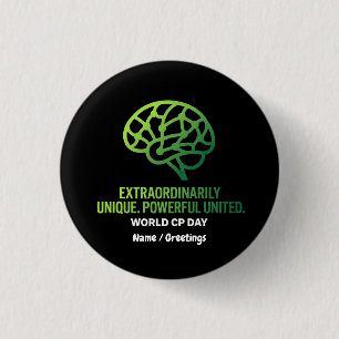 Chapa Redonda De 2,5 Cm Parálisis Cerebral Extraordinariamente Única y Uni