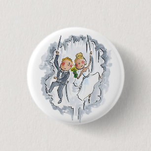 Chapa Redonda De 2,5 Cm Pareja Boda escalada