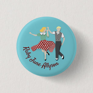 Chapa Redonda De 2,5 Cm Pareja De Baile Swing