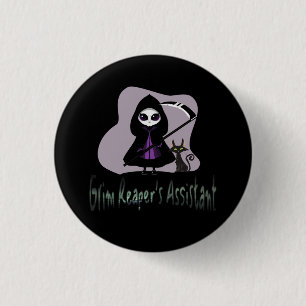 Chapa Redonda De 2,5 Cm Pareja de Parca de Grim Reaper adorable