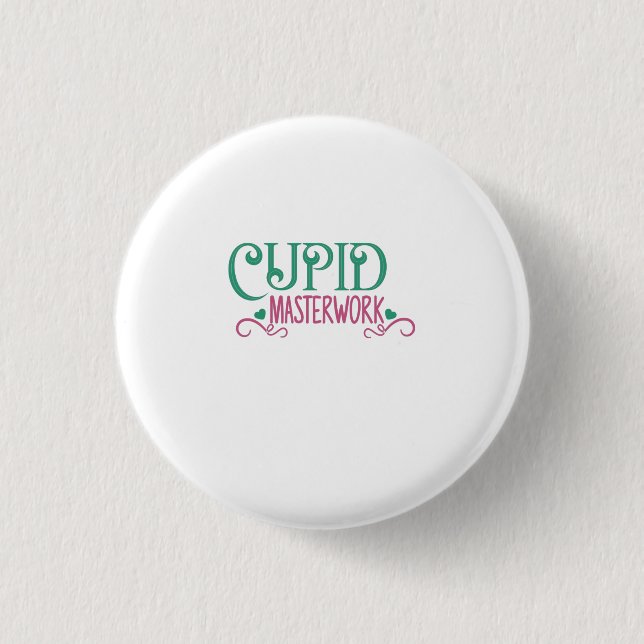 Chapa Redonda De 2,5 Cm Pareja Regalo Cupido Masterwork (Anverso)