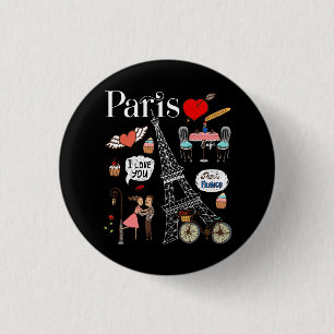 Chapa Redonda De 2,5 Cm Paris Cafe Souvernir Fantasy Country Torre Eiffel