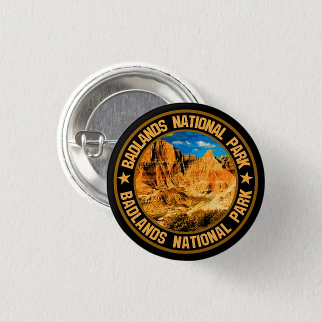 Chapa Redonda De 2,5 Cm Parque nacional Badlands (Anverso y reverso)