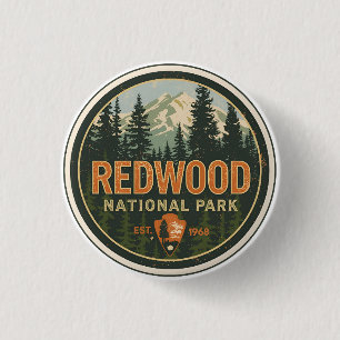 Chapa Redonda De 2,5 Cm Parque nacional estatal de Redwood, California cos