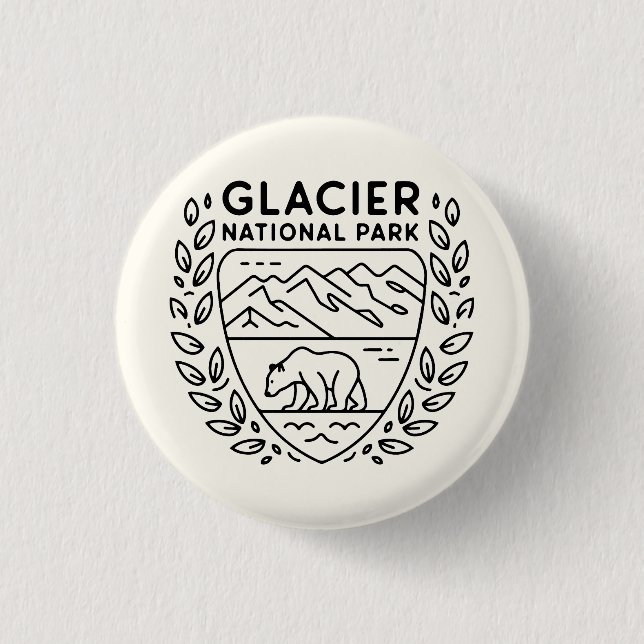 Chapa Redonda De 2,5 Cm Parque nacional Glacier Emblem (Anverso)