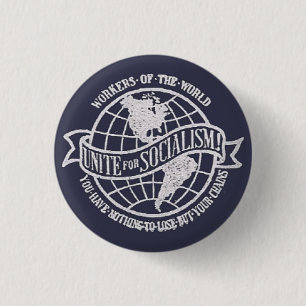 Chapa Redonda De 2,5 Cm Partido Socialista del mundo de la insignia de