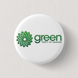 Chapa Redonda De 2,5 Cm Partido Verde de logotipo de Canadá