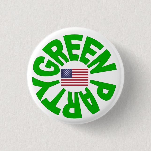 Chapa Redonda De 2,5 Cm Partido Verde los E.E.U.U. (Anverso)