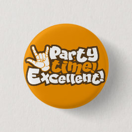 Chapa Redonda De 2,5 Cm Party Time! ¡Excelente! Retro Flair Pinback