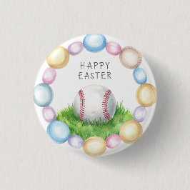 Chapa Redonda De 2,5 Cm Pascua de béisbol tematizada 
