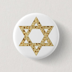 Chapa Redonda De 2,5 Cm Passover Matzoh Star of David