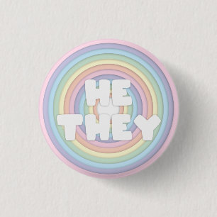 Chapa Redonda De 2,5 Cm Pastel arcoiris que pronuncia