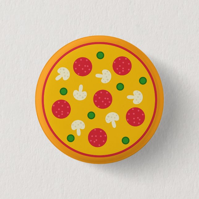 Chapa Redonda De 2,5 Cm Pastel de Pizza (Anverso)