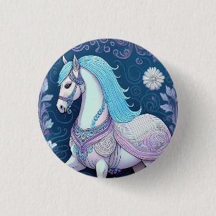 Chapa Redonda De 2,5 Cm Pastel Fantasy Horse