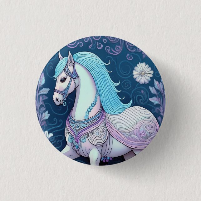 Chapa Redonda De 2,5 Cm Pastel Fantasy Horse (Anverso)
