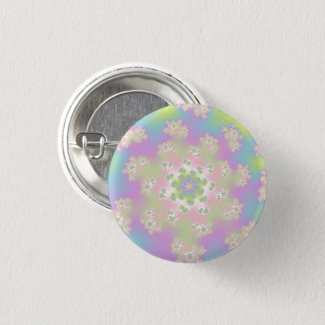 Chapa Redonda De 2,5 Cm Pastel Floral Sprinkles (Anverso y reverso)