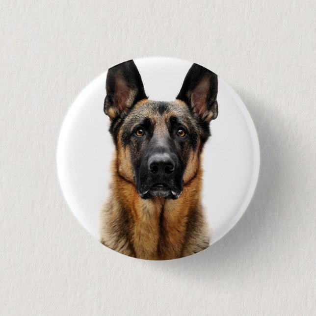 Chapa Redonda De 2,5 Cm Pastor alemán sentado (Anverso)