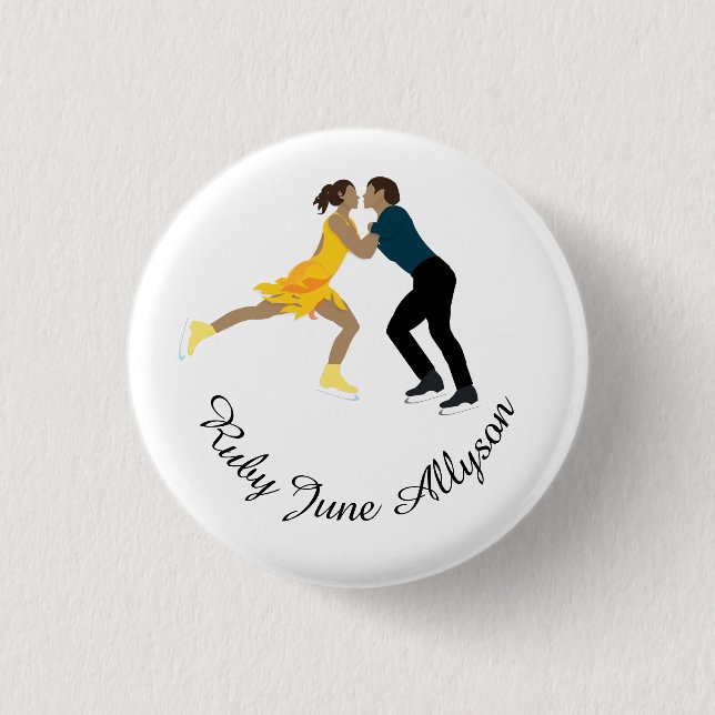 Chapa Redonda De 2,5 Cm Patinaje artístico (Anverso)