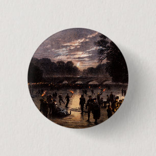 Chapa Redonda De 2,5 Cm Patinaje sobre hielo en Londres en 1870