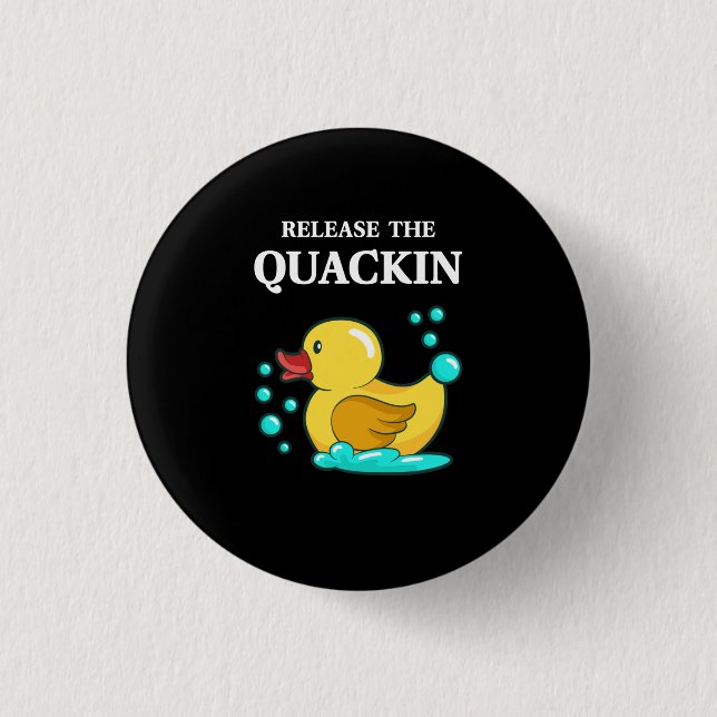 Chapa Redonda De 2,5 Cm Pato - Libere El Quackin (Anverso)