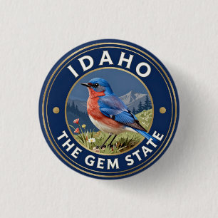 Chapa Redonda De 2,5 Cm 🏔️ Patrimonio del Azulejo Montañés de Idaho