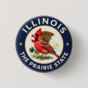 Chapa Redonda De 2,5 Cm 🌾 Patrimonio del Cardenal del Norte de Illinois