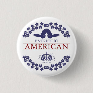 Chapa Redonda De 2,5 Cm PATRIOTA americano