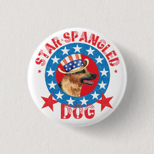 Chapa Redonda De 2,5 Cm Patriotic German Shepherd