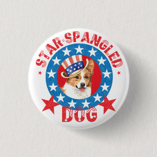 Chapa Redonda De 2,5 Cm Patriotic Pembroke Welsh Corgi