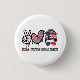 Chapa Redonda De 2,5 Cm Patriótico de la Bandera Estadounidense divertida