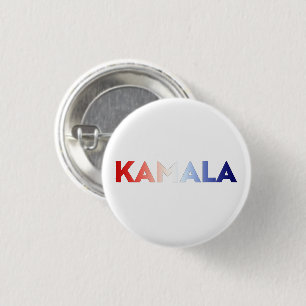 Chapa Redonda De 2,5 Cm Patriótico de la tipografía azul rojo de Kamala