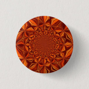 Chapa Redonda De 2,5 Cm Patrón de arte digital caleidoscópico rojo-67546