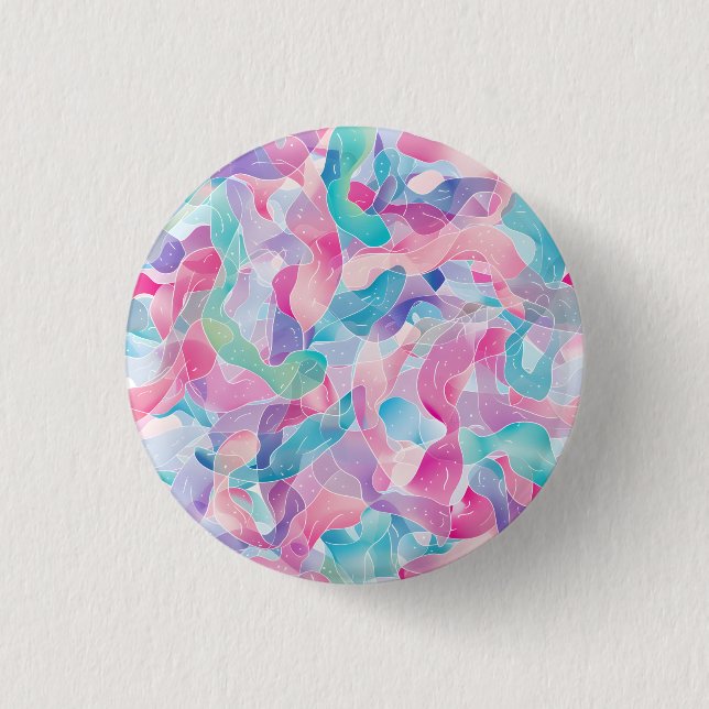 Chapa Redonda De 2,5 Cm Patrón de cinta abstracto pastel (Anverso)