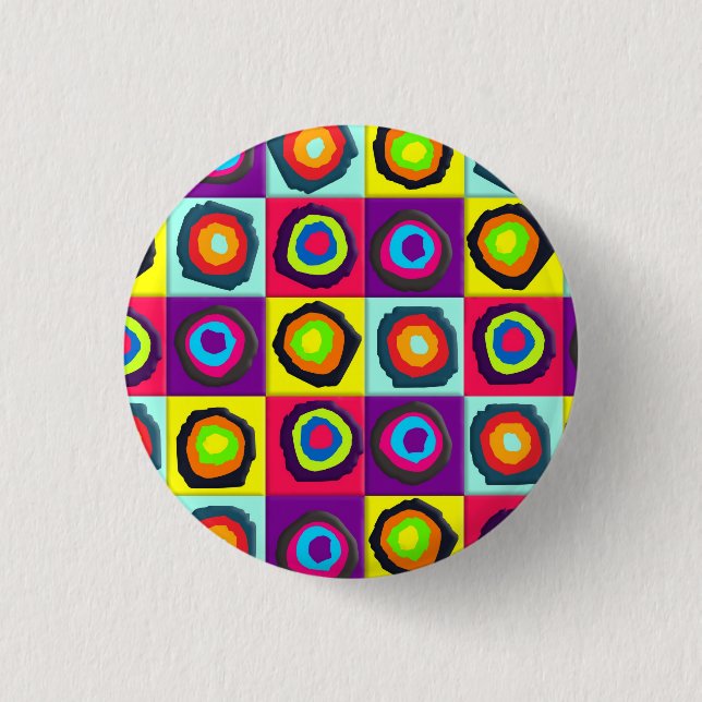 Chapa Redonda De 2,5 Cm patrón de círculos (Anverso)
