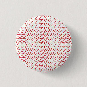 Chapa Redonda De 2,5 Cm Patrón de corazón de amor