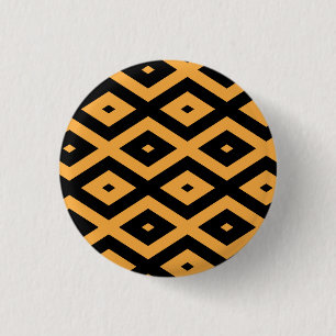 Chapa Redonda De 2,5 Cm Patrón de diamante amarillo y negro