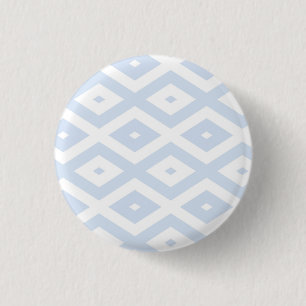 Chapa Redonda De 2,5 Cm Patrón de diamante blanco y azul pálido