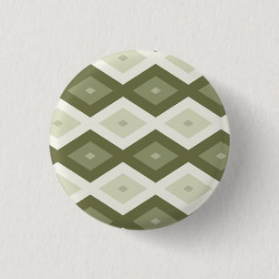 Chapa Redonda De 2,5 Cm Patrón de diamante verde oliva