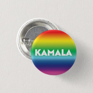 Chapa Redonda De 2,5 Cm Patrón de gradiente del arco iris de Kamala, tipog