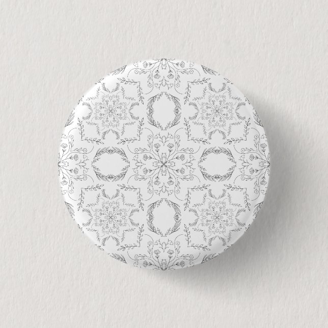 Chapa Redonda De 2,5 Cm Patrón de mandala (Anverso)