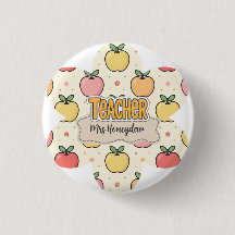 Patrón de manzana de escuela de maestro amarillo