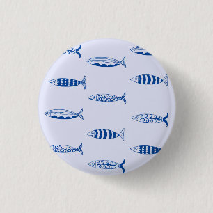 Chapa Redonda De 2,5 Cm Patrón de Sardinas