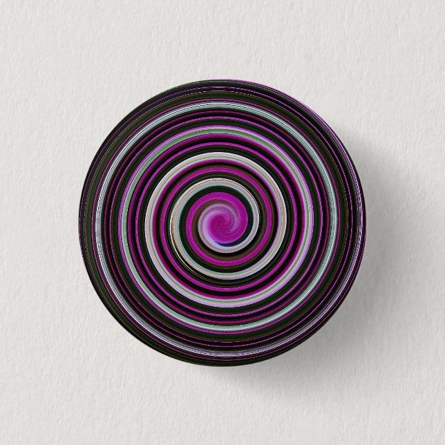 Chapa Redonda De 2,5 Cm Patrón espiral morado (Anverso)