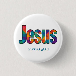 Chapa Redonda De 2,5 Cm patrón geométrico de Jesús
