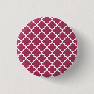 Chapa Redonda De 2,5 Cm Patrón Sangria Red Moroccan Tile Trellis
