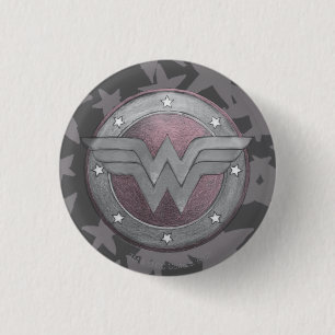 Chapa Redonda De 2,5 Cm Patrón Wonder Woman Shield