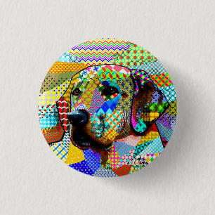 Chapa Redonda De 2,5 Cm Patrones Multicolor Golden Retriever Dog 165