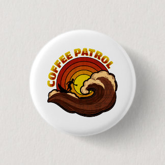 Chapa Redonda De 2,5 Cm Patrulla de café retro